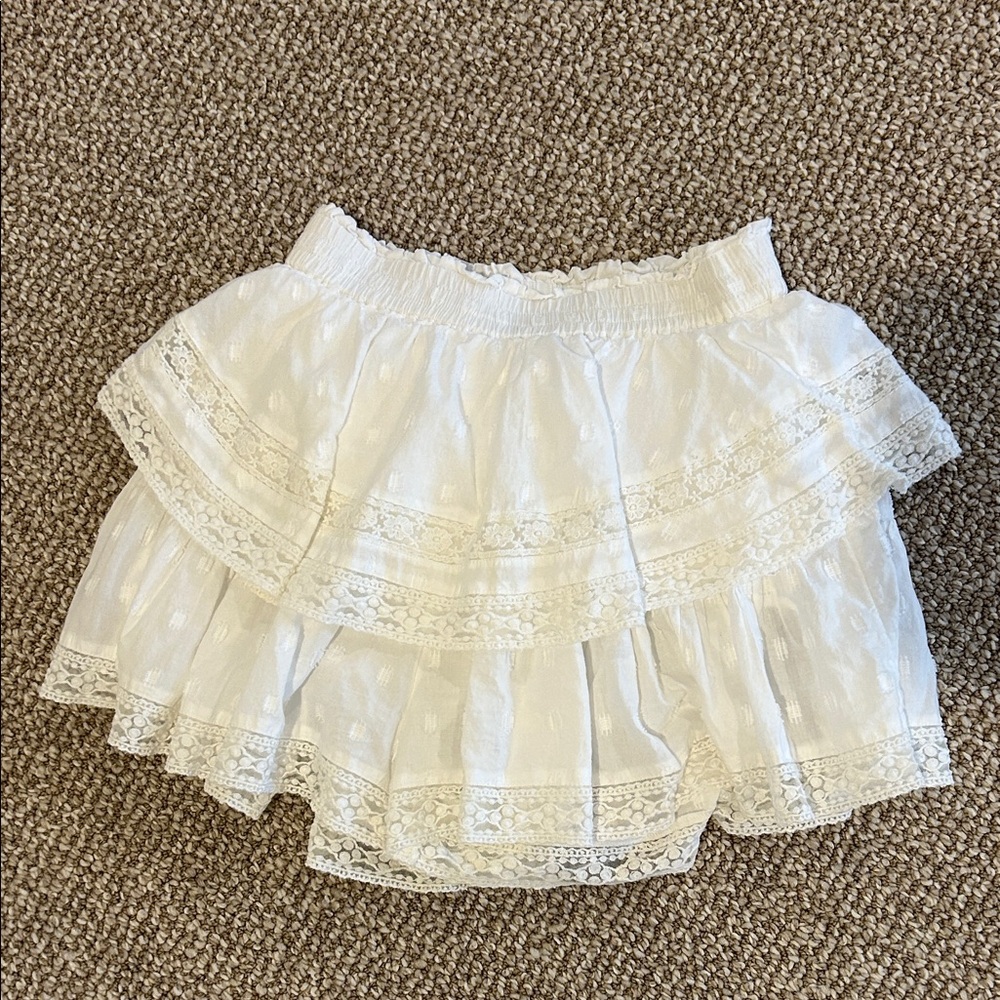 American Eagle Ruffle White Lace Skort Mini Skirt Small